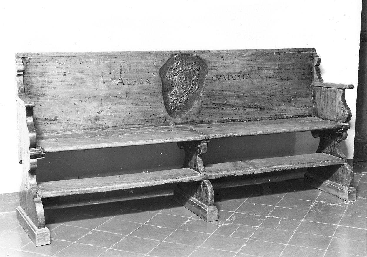 banco da chiesa - ambito piacentino (prima metà sec. XVIII)