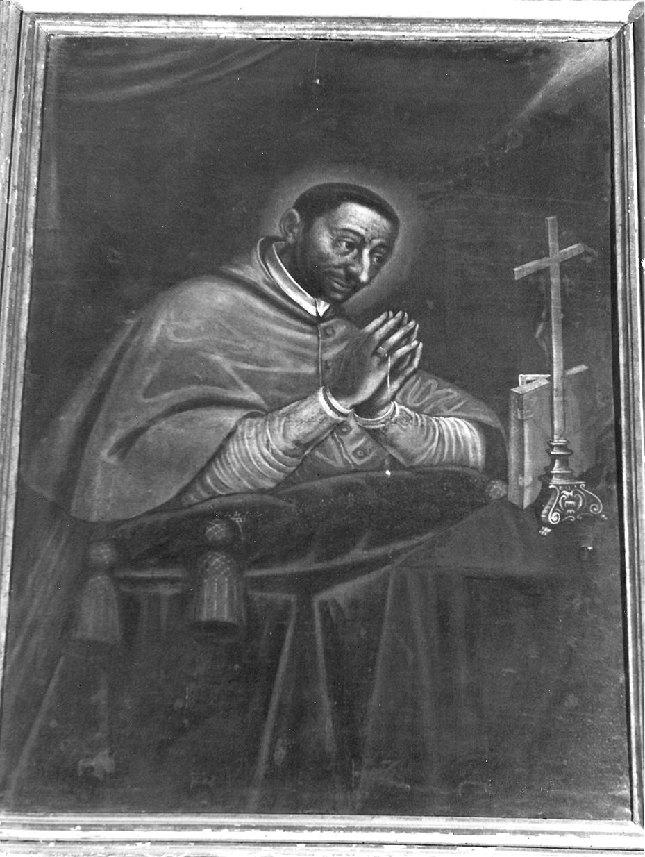 San Carlo Borromeo in adorazione della croce (dipinto) - ambito piacentino (fine sec. XVII)