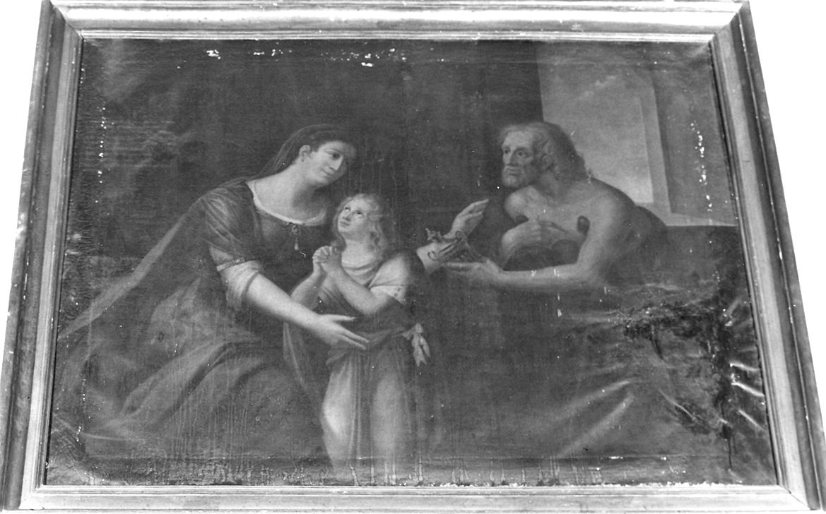 scena familiare (dipinto) - ambito piacentino (prima metà sec. XIX)