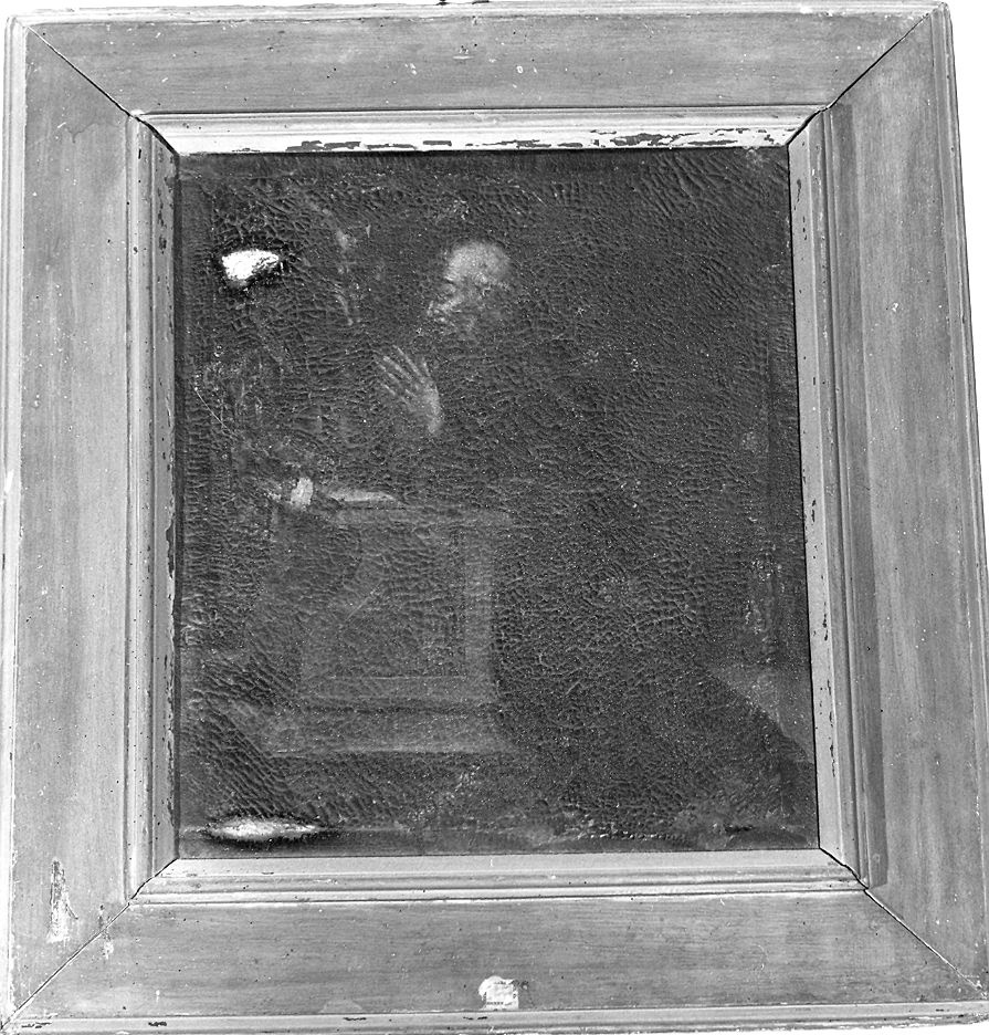 frate in preghiera (dipinto) - ambito piacentino (sec. XVII)