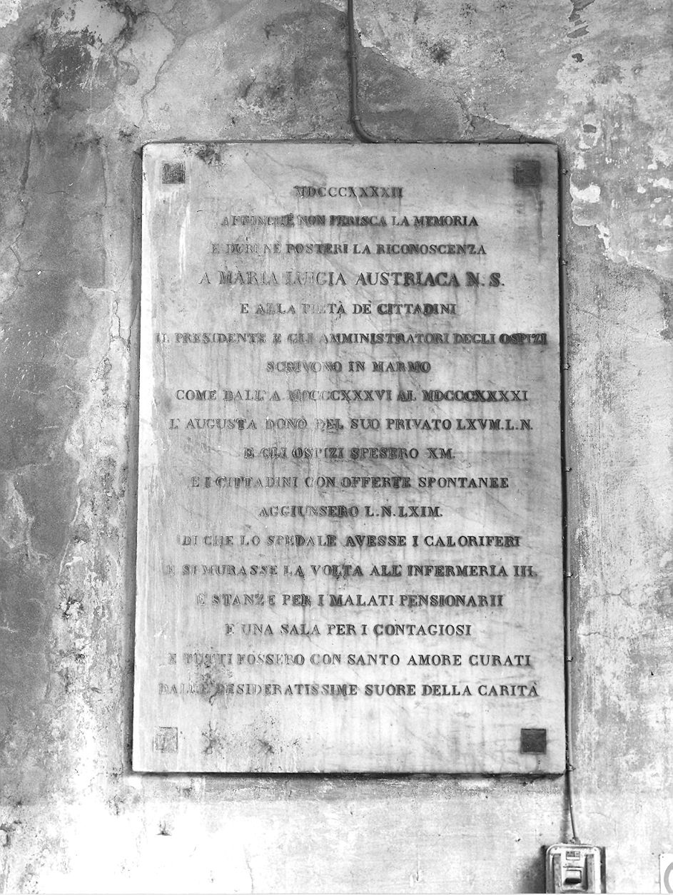 lapide commemorativa - ambito piacentino (sec. XIX)