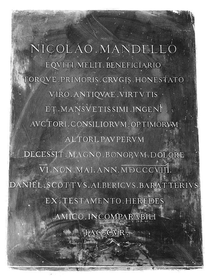 lapide commemorativa - ambito piacentino (sec. XIX)