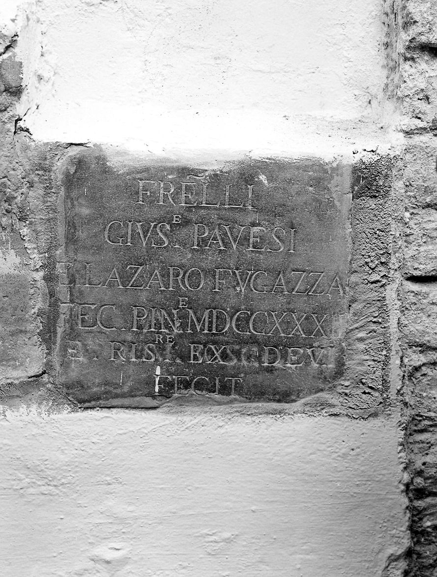 lapide documentaria - ambito piacentino (sec. XVIII)