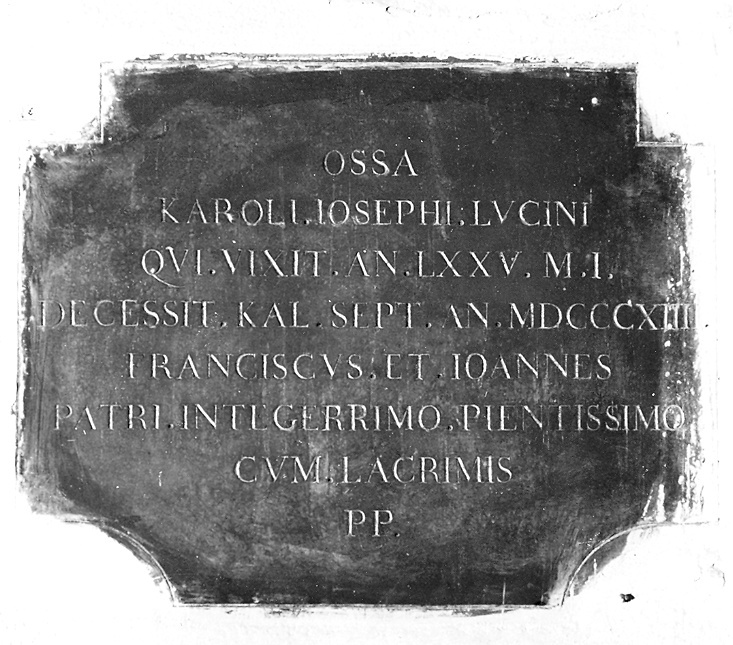 lapide tombale - ambito piacentino (sec. XIX)