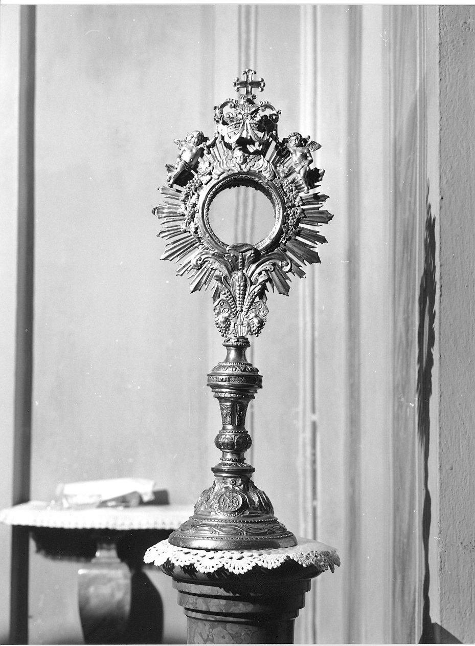 ostensorio - a raggiera - ambito piacentino (metà sec. XIX)