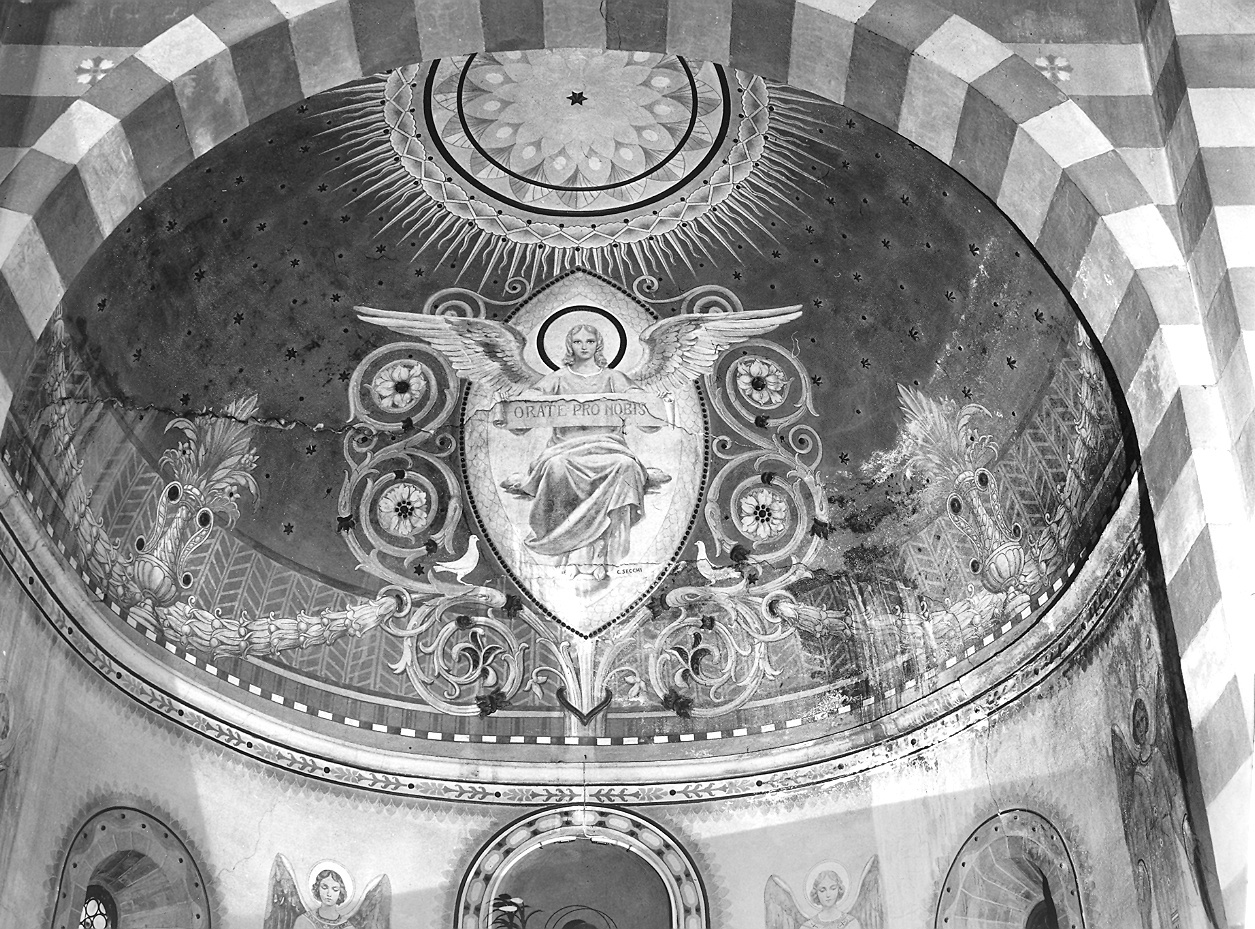 Santi, angeli e motivi decorativi (decorazione pittorica, complesso decorativo) di Secchi Cesare (sec. XX)