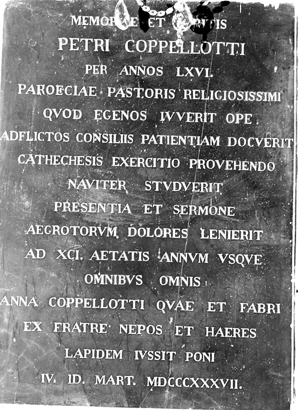 lapide commemorativa - ambito piacentino (sec. XIX)