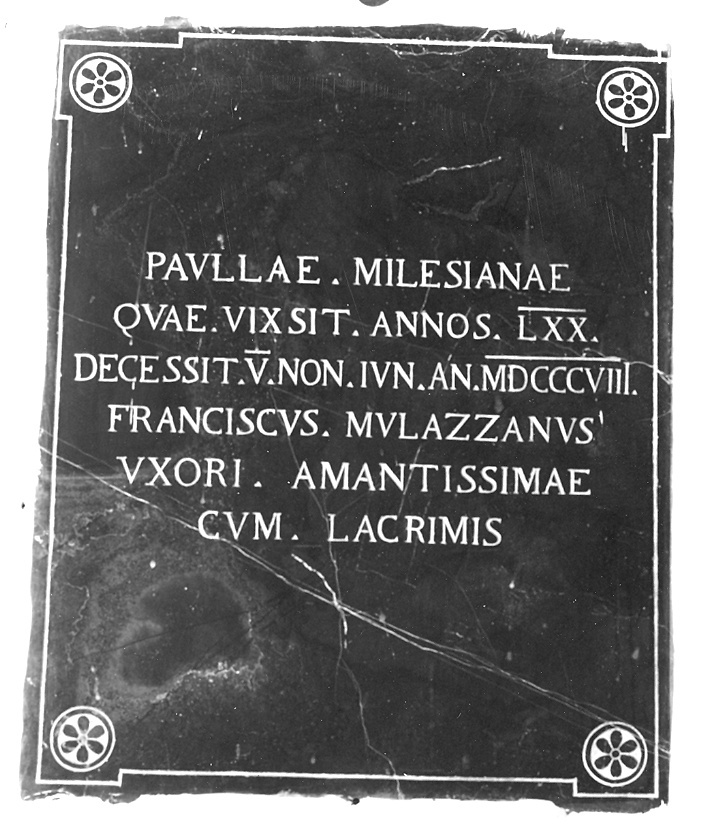 lapide commemorativa - ambito piacentino (sec. XIX)