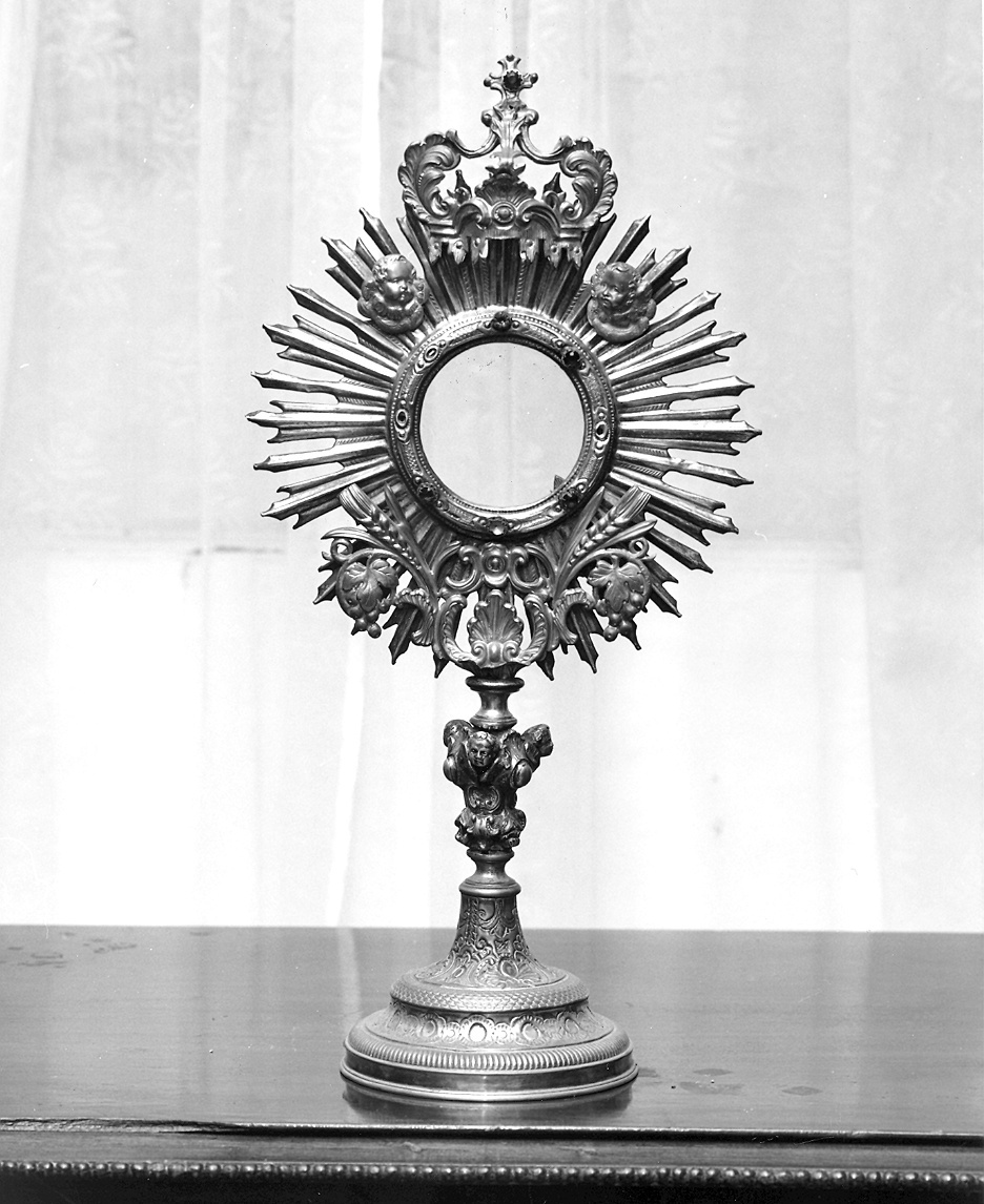 ostensorio - a raggiera - ambito piacentino (ultimo quarto sec. XIX)