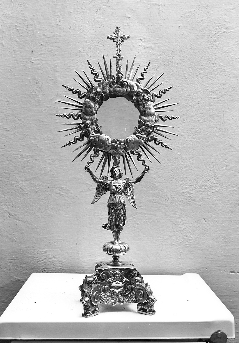 ostensorio - a raggiera - ambito piacentino (sec. XVIII)
