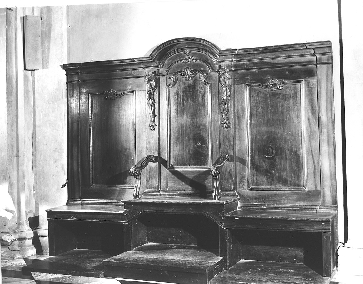stalli del coro, elemento d'insieme - ambito piacentino (seconda metà sec. XVIII)