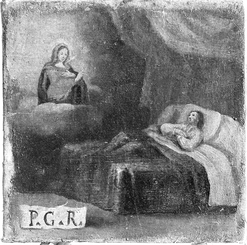 apparizione della Madonna (ex voto) - ambito piacentino (sec. XVIII)