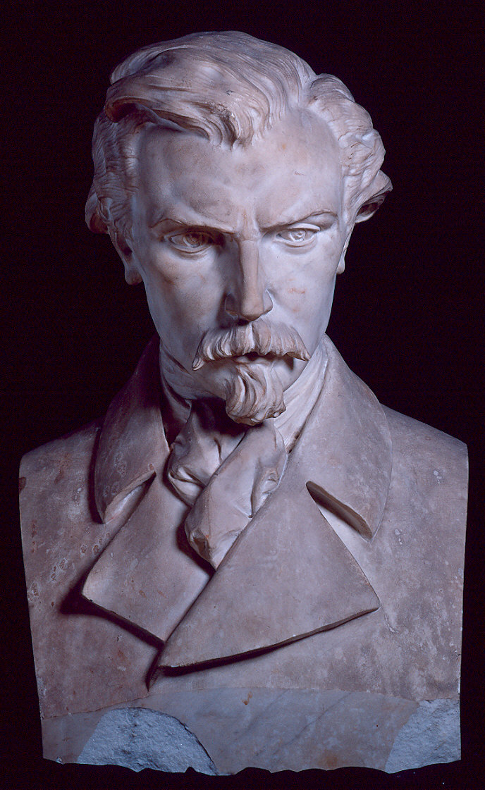 Cesare Battisti (?), busto di uomo (scultura) di Marzaroli Alessandro (attribuito) (primo quarto sec. XX)