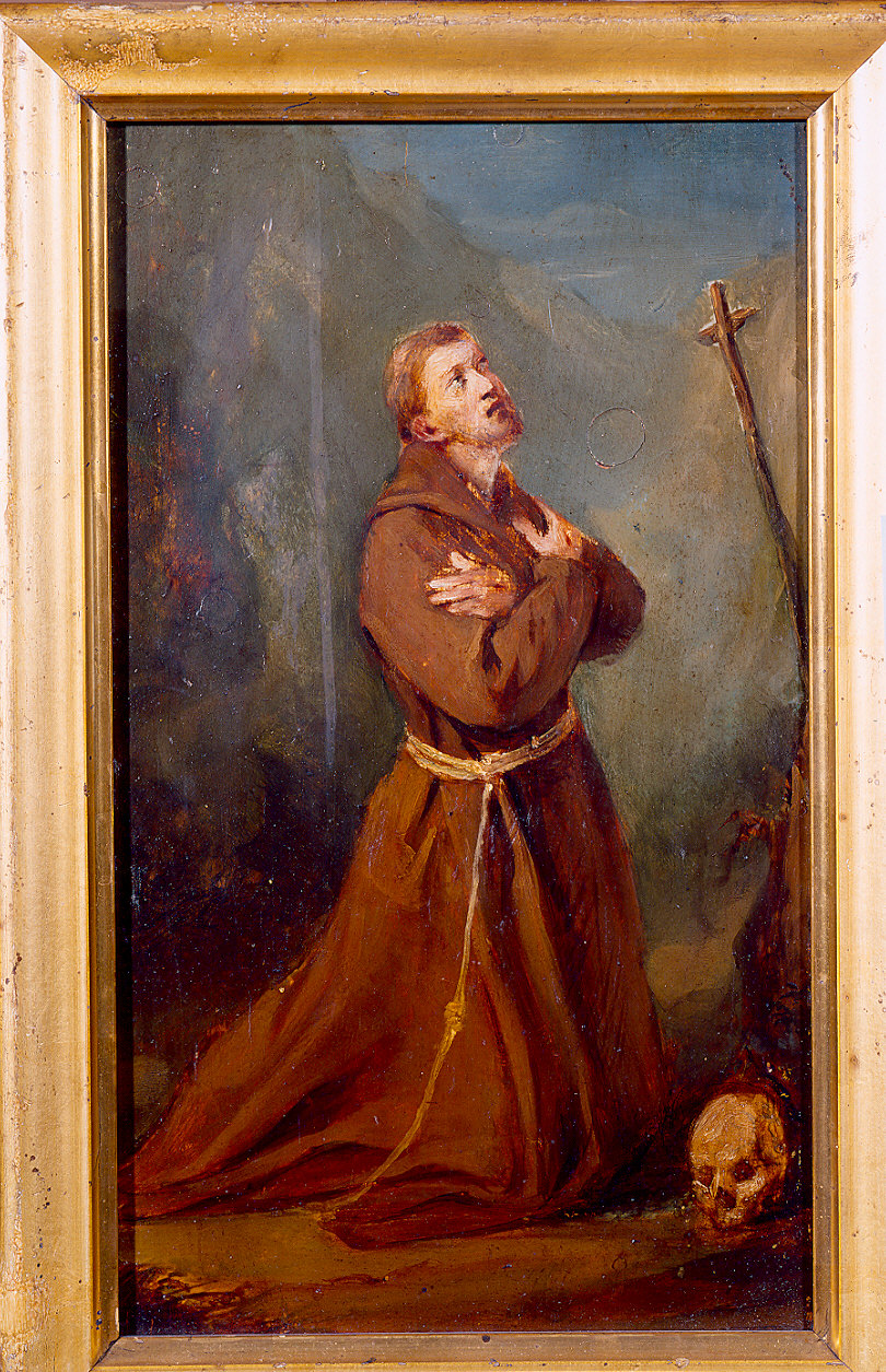 San Francesco orante, San Francesco d'Assisi in preghiera (dipinto) di Pescatori Francesco (sec. XIX)