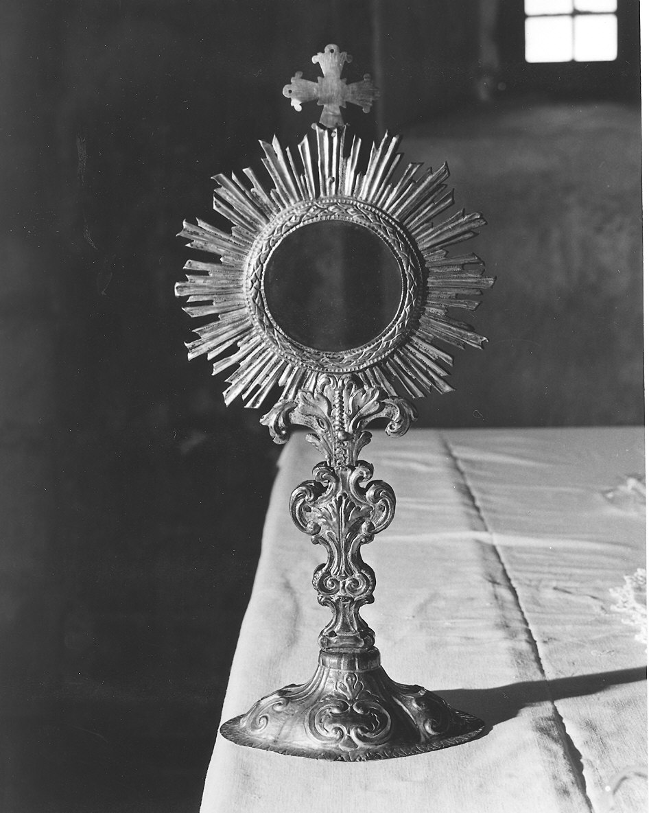 ostensorio - a raggiera - ambito piacentino (sec. XVIII)