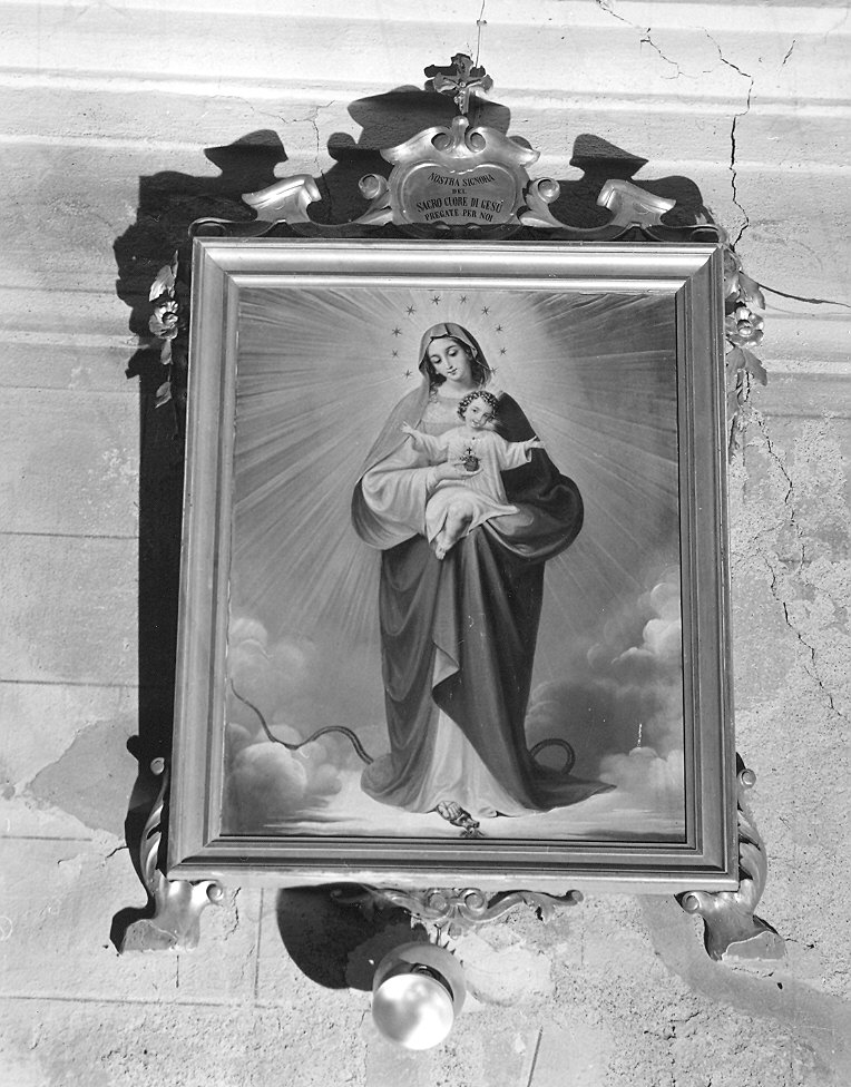 Nostra Signora del Sacro Cuore di Gesù, Madonna con Bambino (dipinto) - ambito piacentino (sec. XIX)