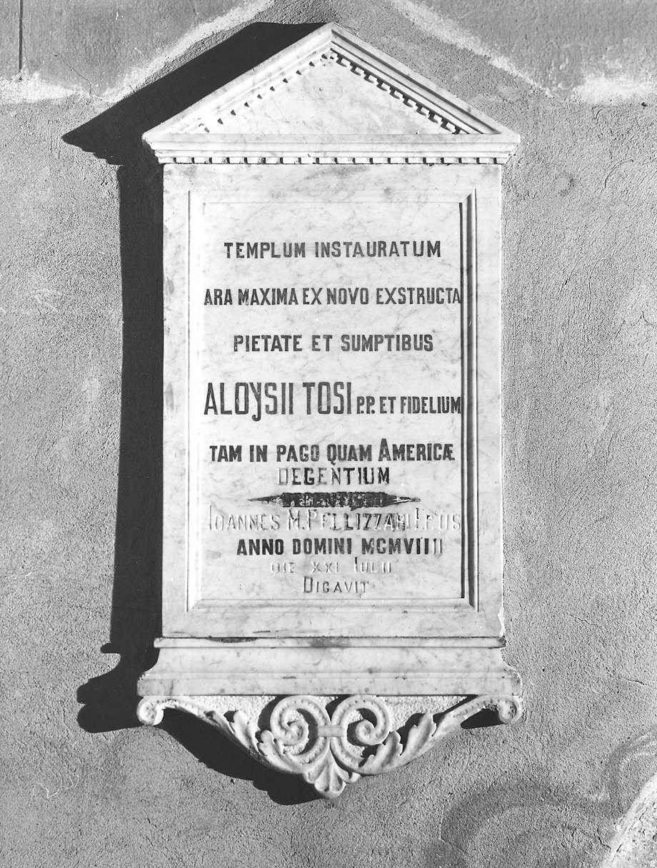 lapide commemorativa - ambito piacentino (sec. XX)