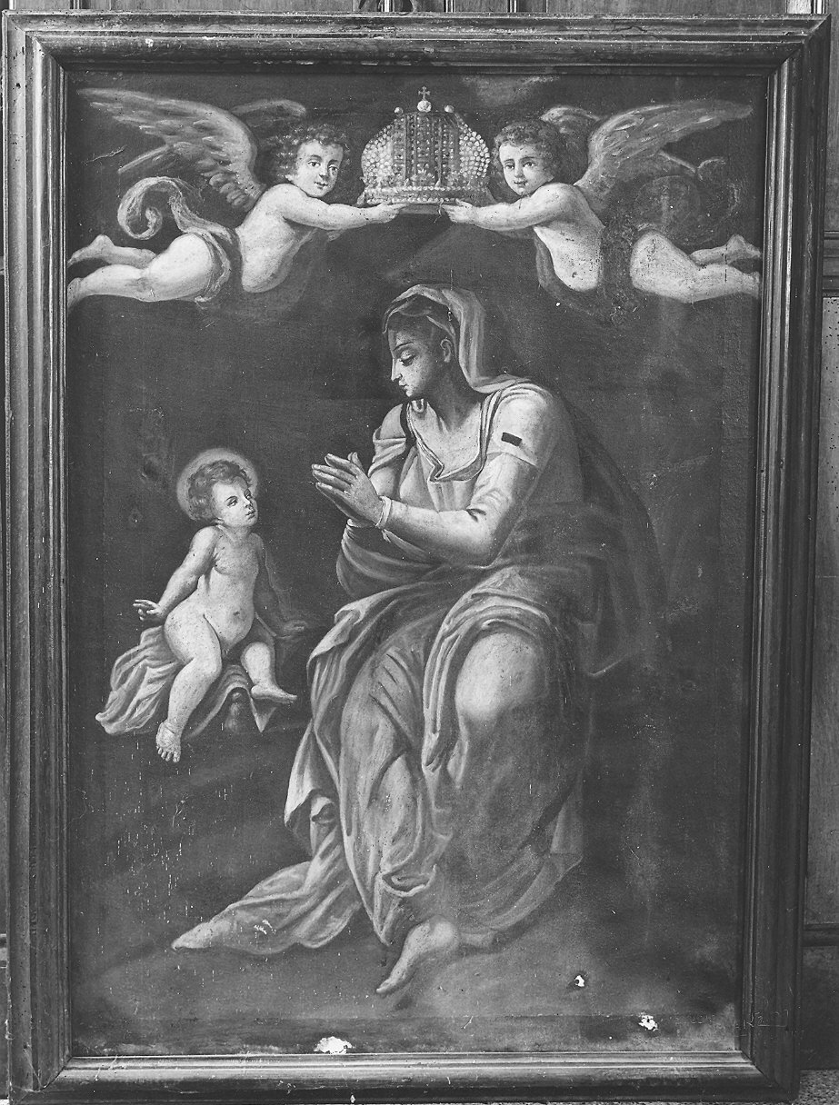 Madonna in adorazione di Gesù Bambino (dipinto) - ambito emiliano (inizio sec. XVIII)
