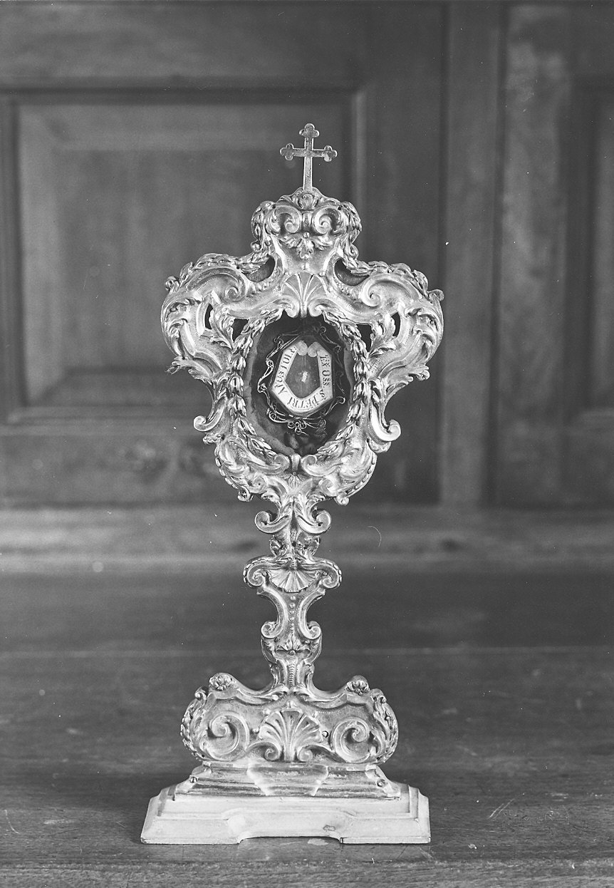 reliquiario - a ostensorio - ambito piacentino (prima metà sec. XVIII)