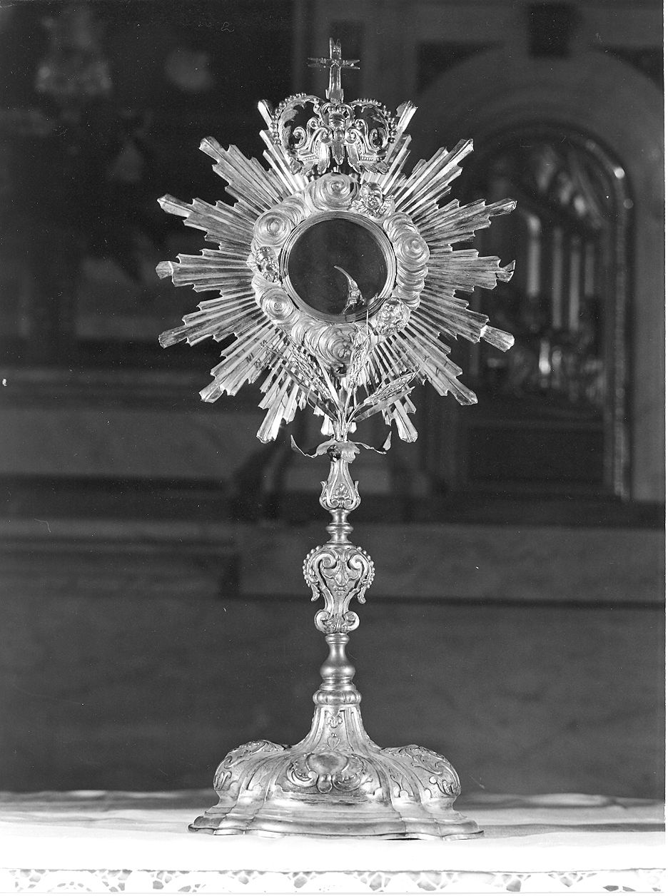 ostensorio - a raggiera - ambito emiliano (sec. XVIII)