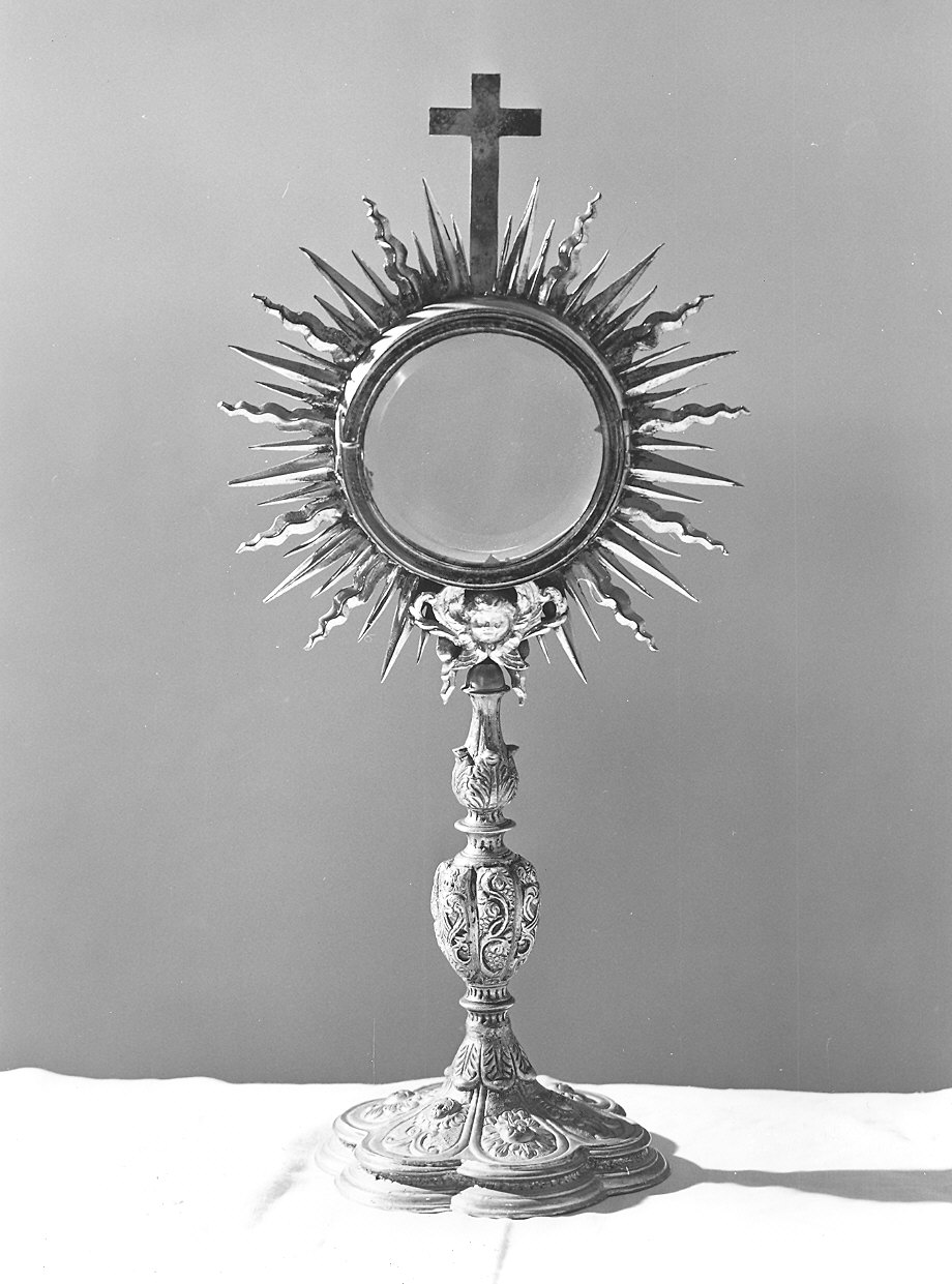 ostensorio - a raggiera - ambito piacentino (sec. XIX)
