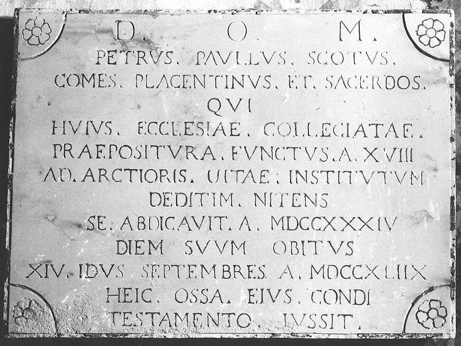 lapide tombale - ambito piacentino (sec. XVIII)