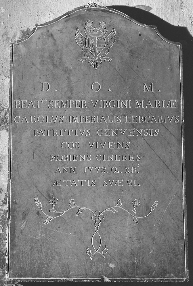 lapide tombale - ambito piacentino (seconda metà sec. XVIII)