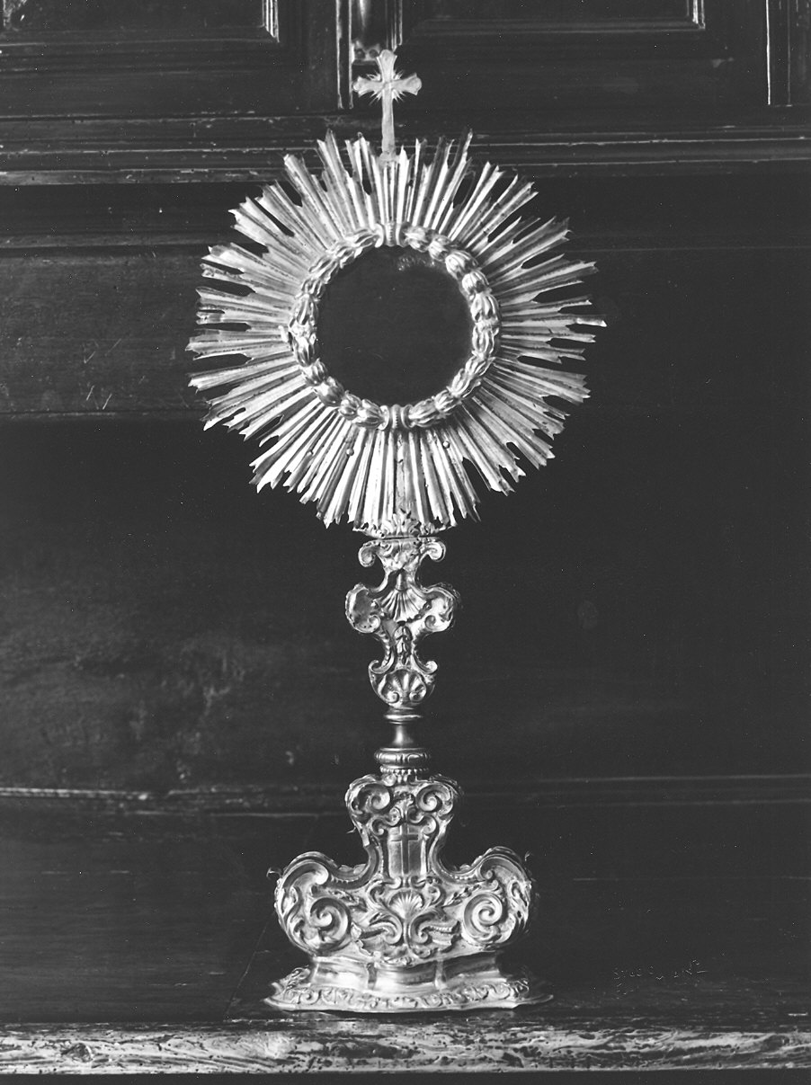 ostensorio - a raggiera - ambito piacentino (sec. XVIII)