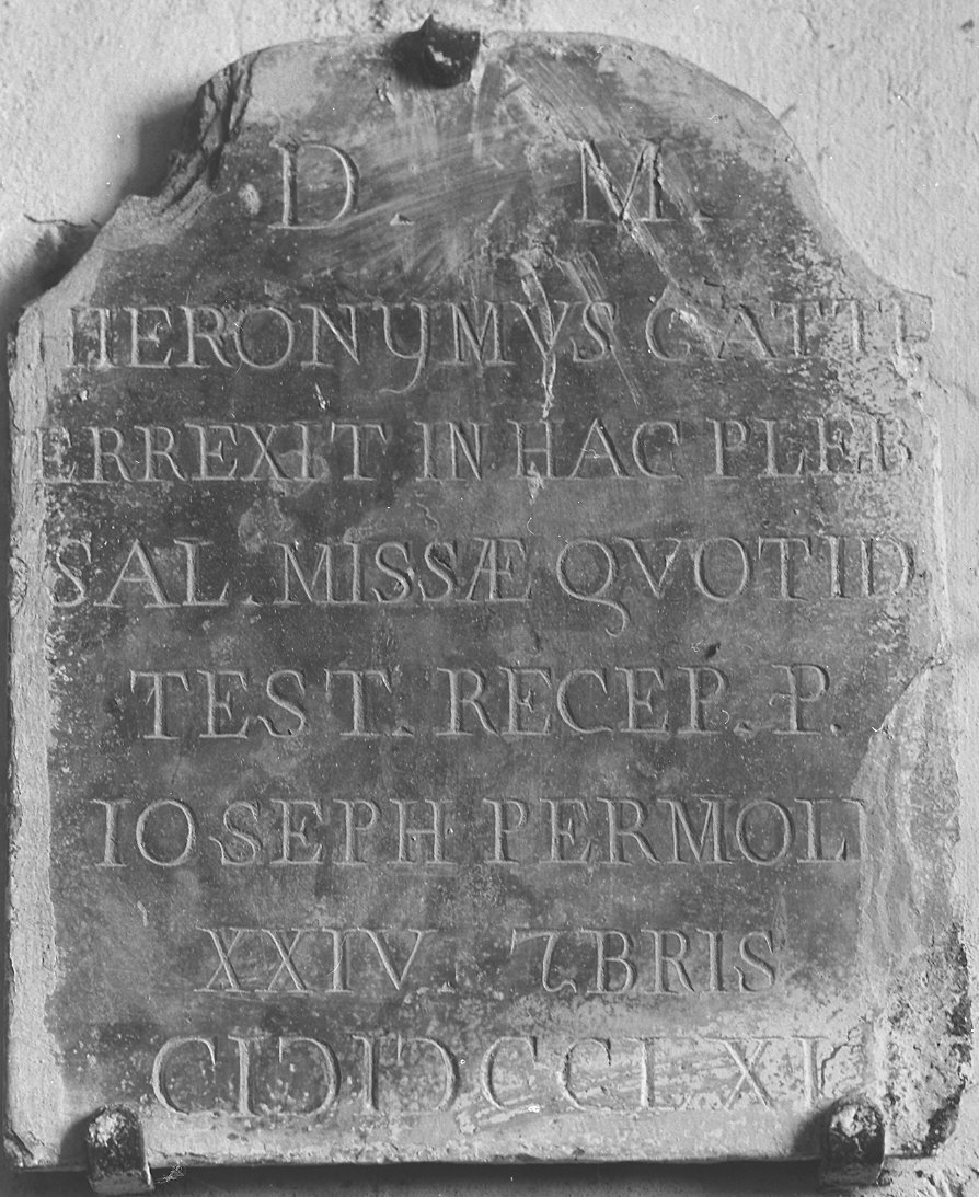 lapide documentaria - ambito piacentino (sec. XVIII)