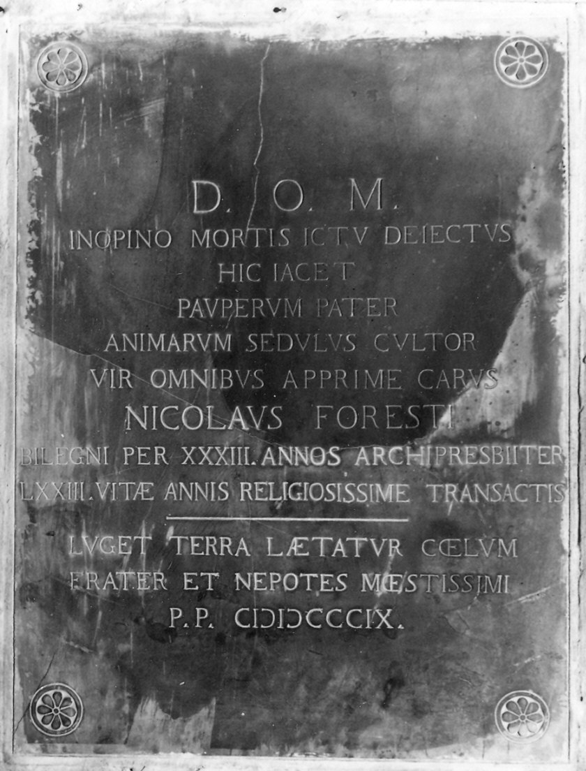 lapide tombale - ambito piacentino (sec. XIX)