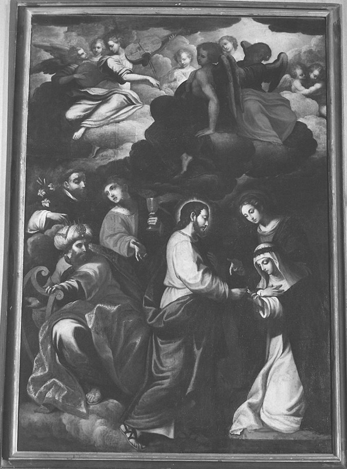 matrimonio mistico di Santa Caterina da Siena (dipinto) - ambito italiano (fine/inizio secc. XVII/ XVIII)