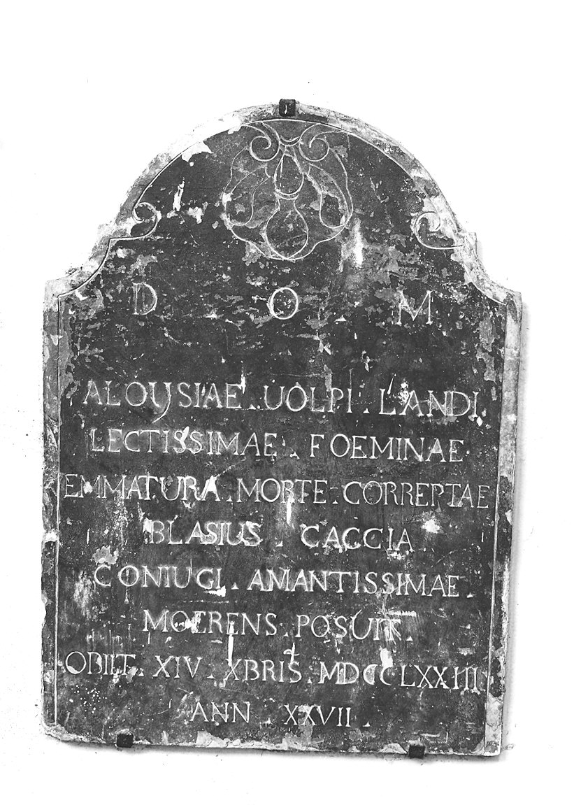 lapide tombale - ambito piacentino (sec. XVIII)
