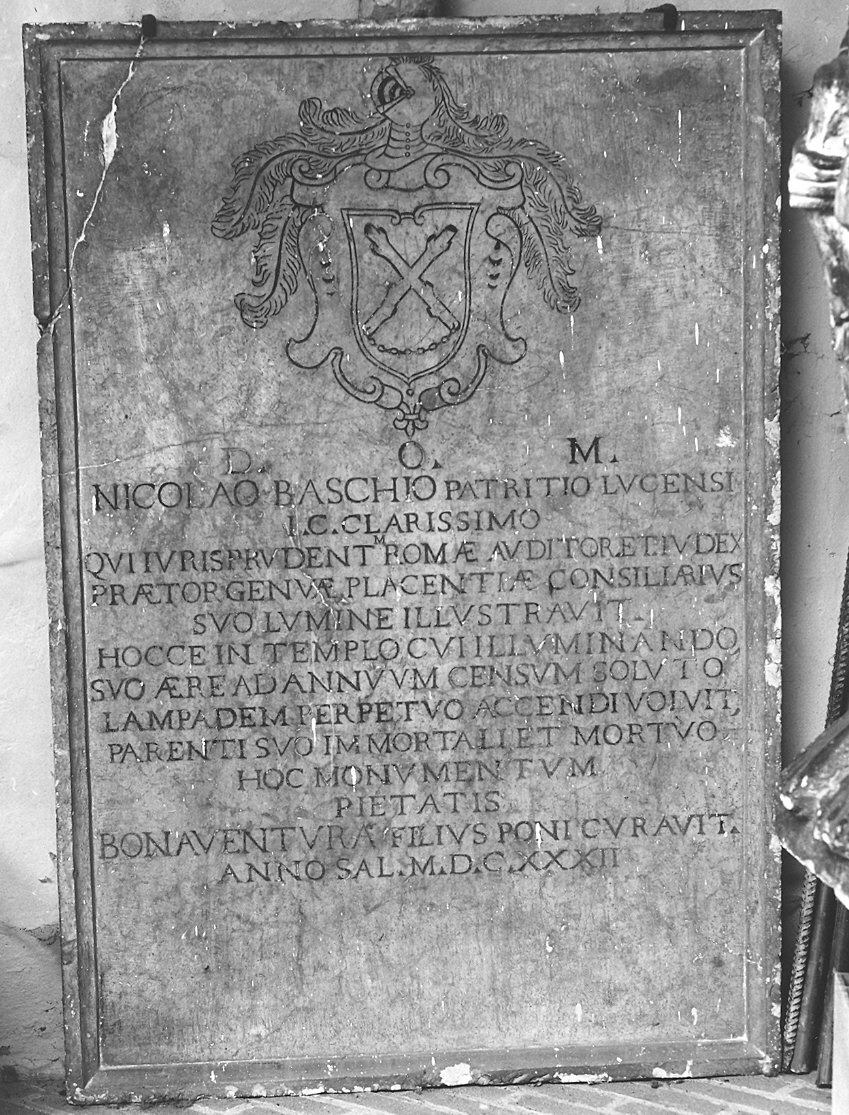 lapide commemorativa - ambito piacentino (sec. XVII)