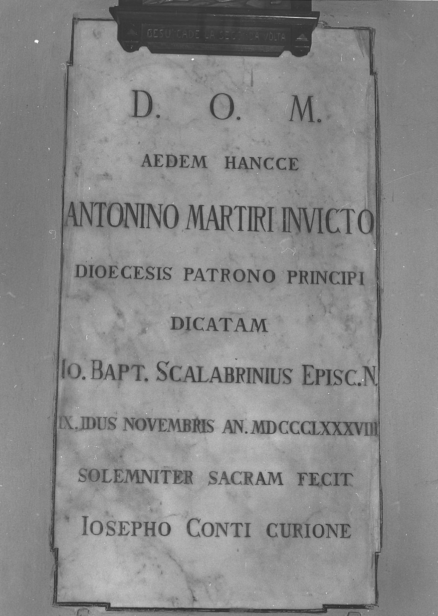 lapide commemorativa - ambito piacentino (sec. XIX)