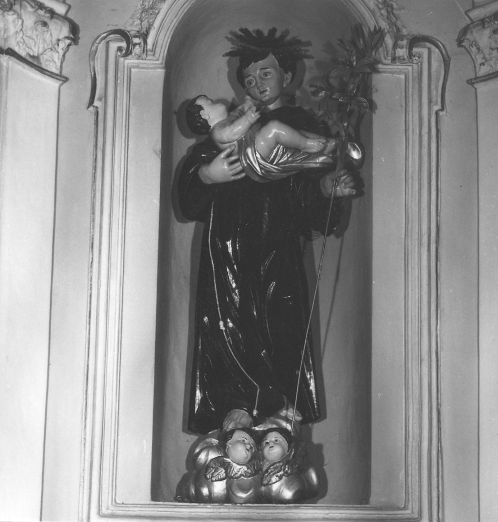 Sant'Antonio da Padova con il bambino (statua) - ambito piacentino (sec. XVIII)