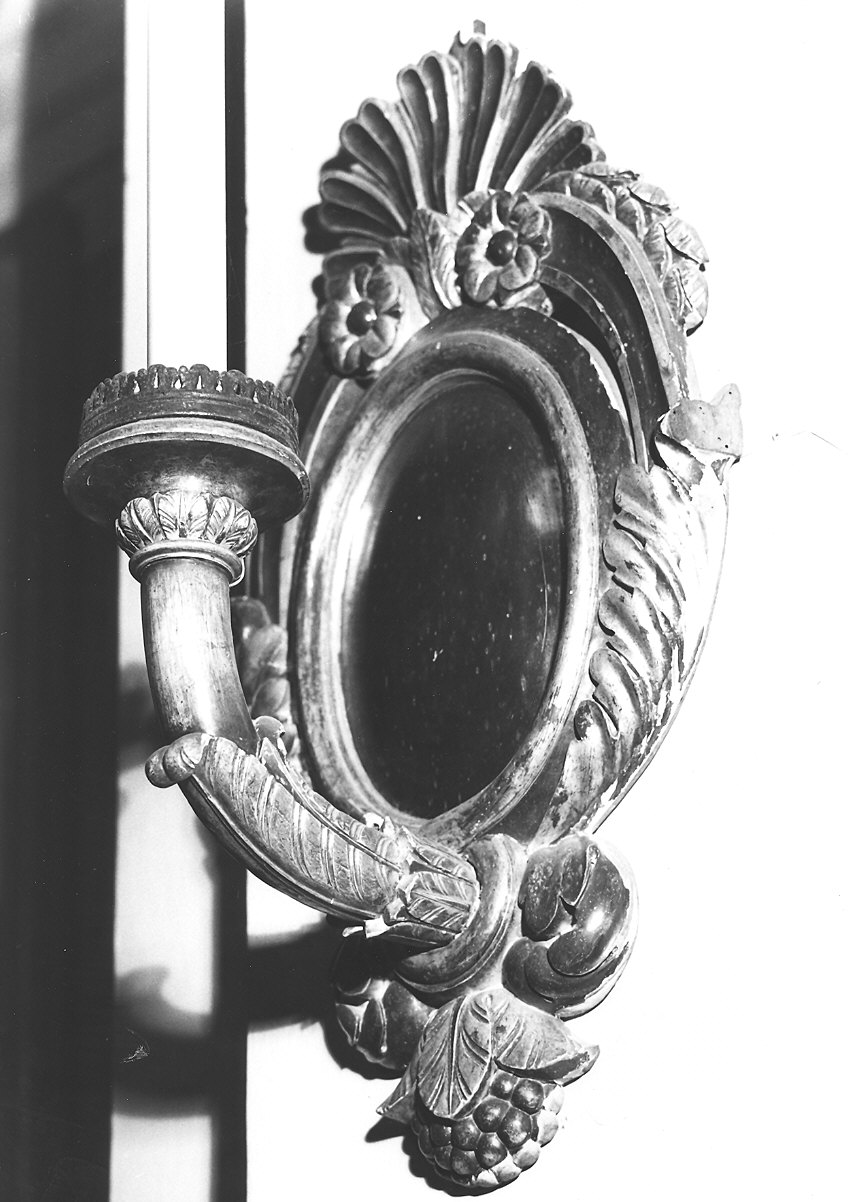 candeliere da parete, serie - ambito piacentino (primo quarto sec. XIX)