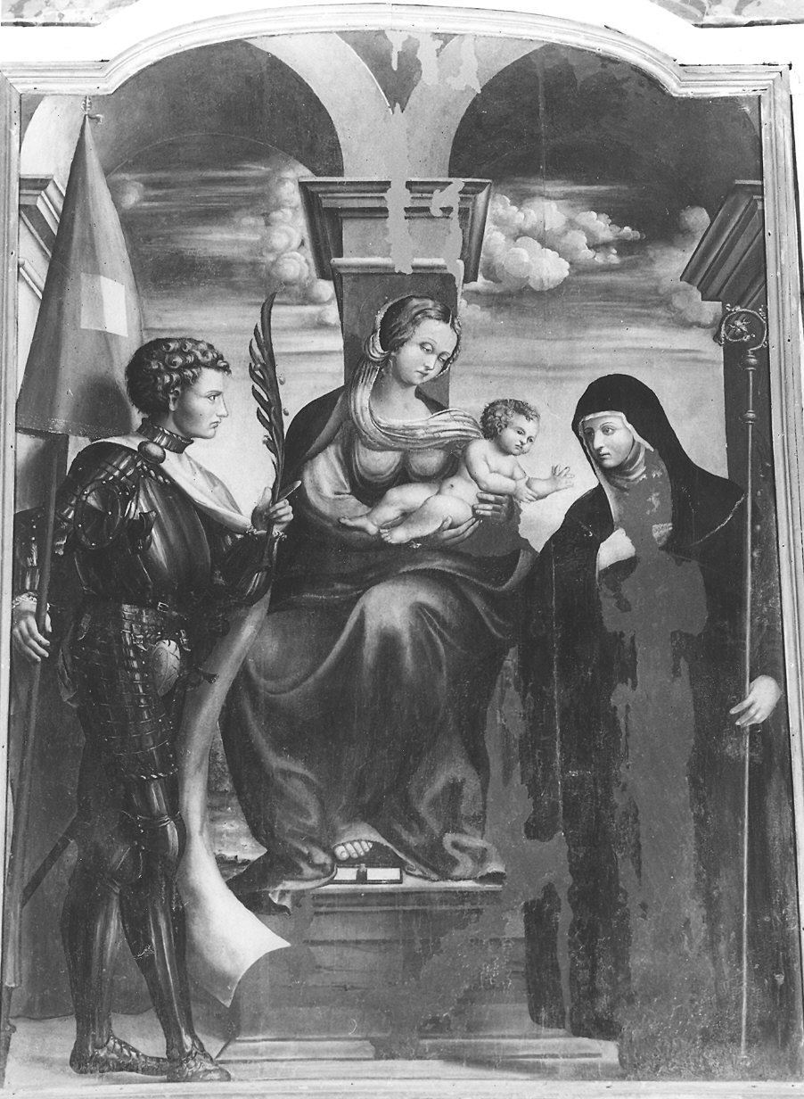 Madonna in trono con Bambino e Santi (dipinto) - ambito cremonese (fine sec. XVI)