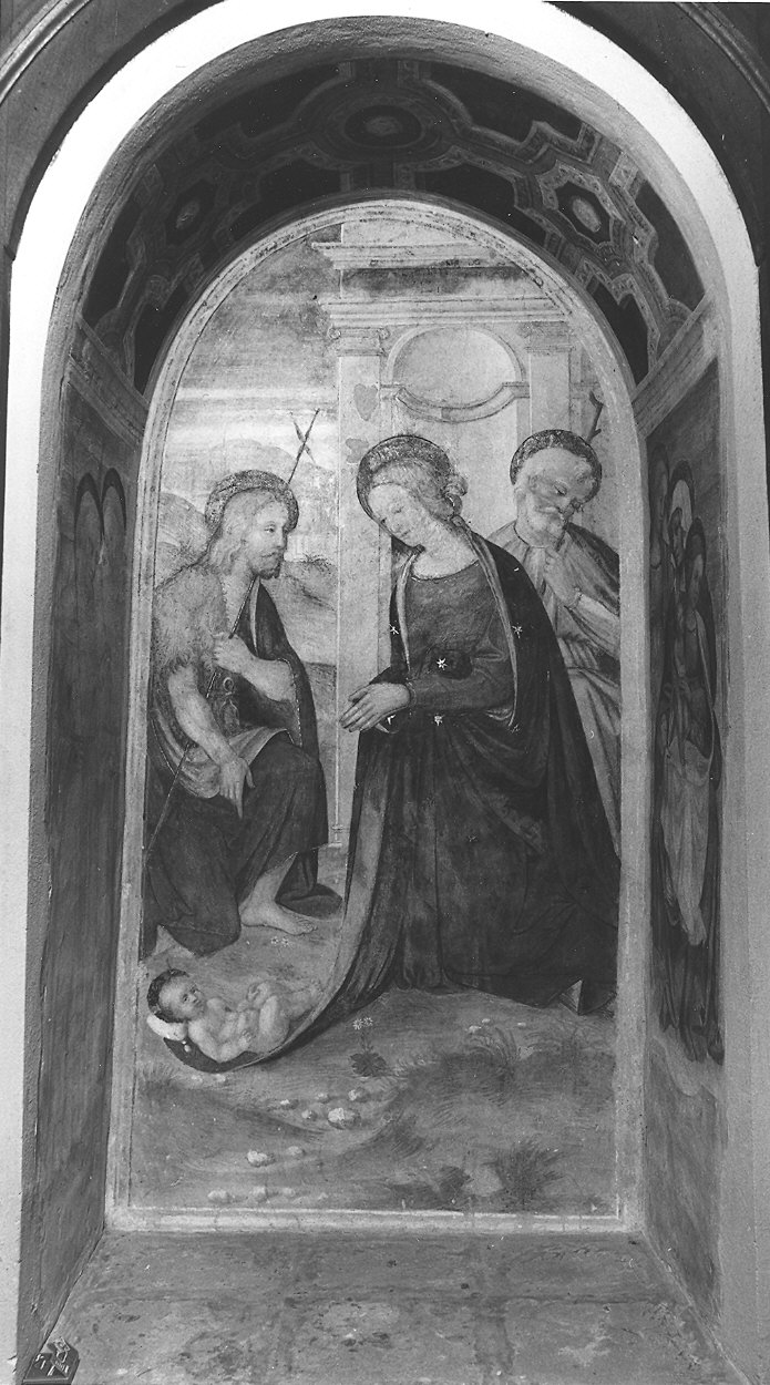 adorazione di Gesù Bambino (dipinto, elemento d'insieme) - ambito Italia centro-settentrionale (primo quarto sec. XVI)