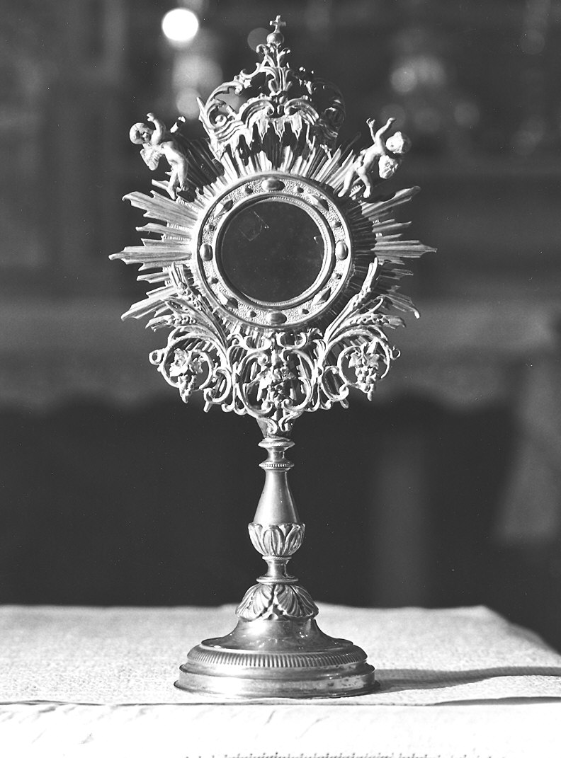 ostensorio - a raggiera - produzione Italia settentrionale (metà sec. XX)