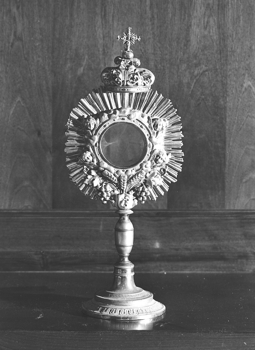 ostensorio - a raggiera - ambito piacentino (sec. XIX)