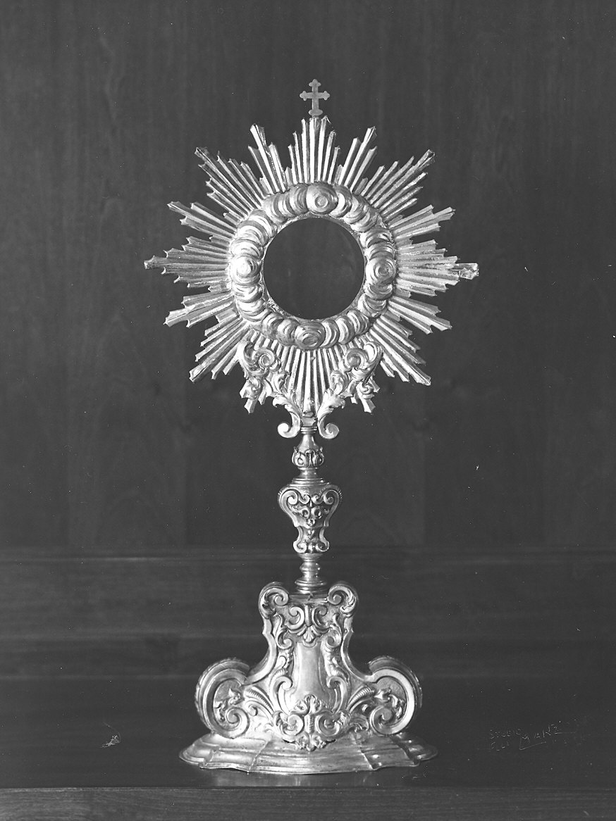 ostensorio - a raggiera - ambito piacentino (sec. XVIII)