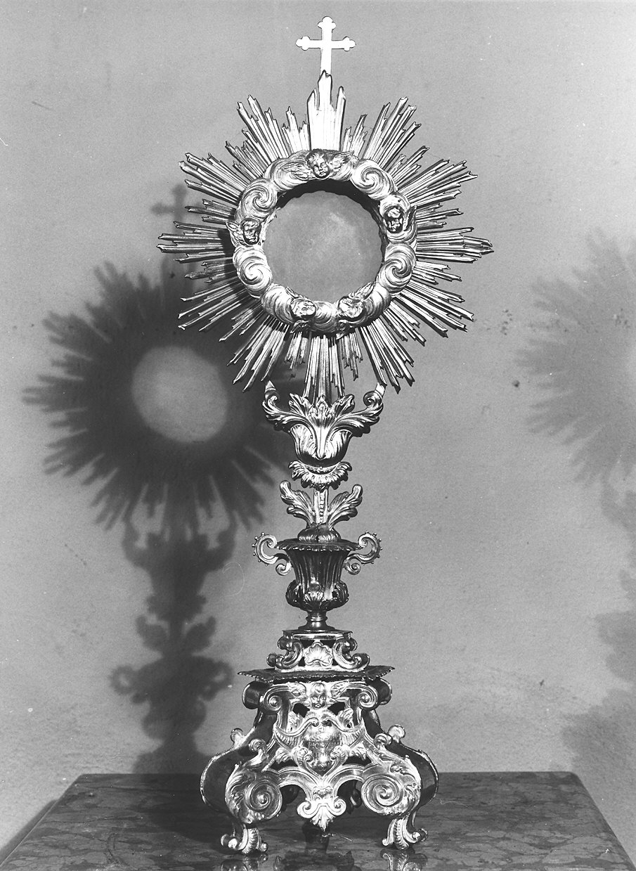 ostensorio - a raggiera - ambito piacentino (sec. XVIII)
