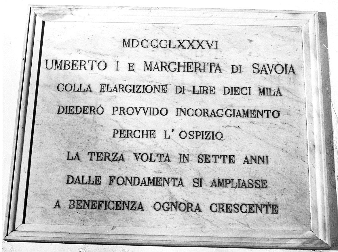 lapide commemorativa - ambito piacentino (fine sec. XIX)