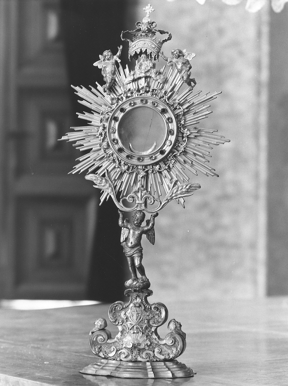 ostensorio - a raggiera - ambito piacentino (prima metà, seconda metà sec. XVIII, sec. XIX)