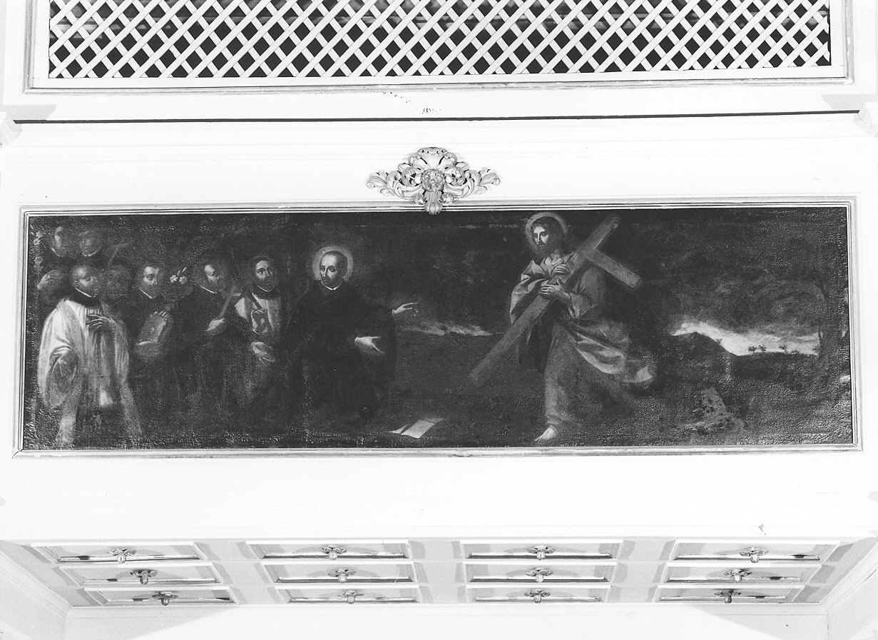 Cristo portacroce e santi (dipinto) - ambito emiliano (sec. XVIII)