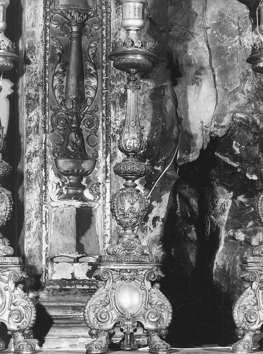 candeliere d'altare, serie - ambito emiliano (metà sec. XIX)