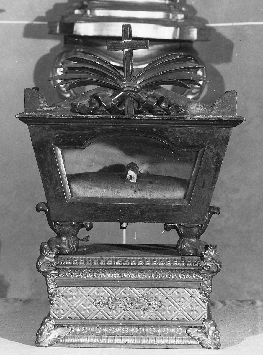 reliquiario a teca - a urna, serie - ambito piacentino (seconda metà sec. XVIII)