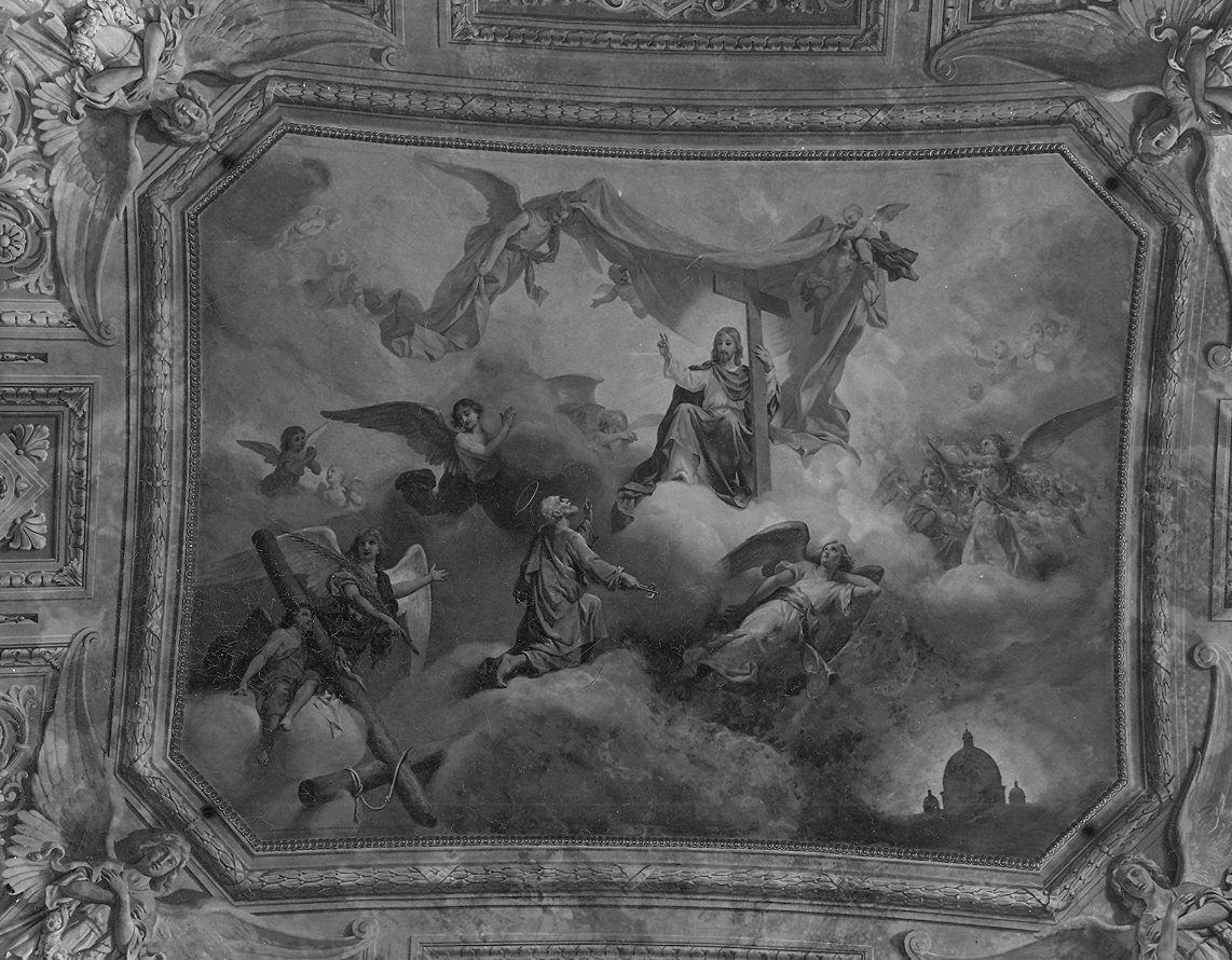 Cristo e San Pietro (dipinto) di Morgari Luigi (sec. XX)