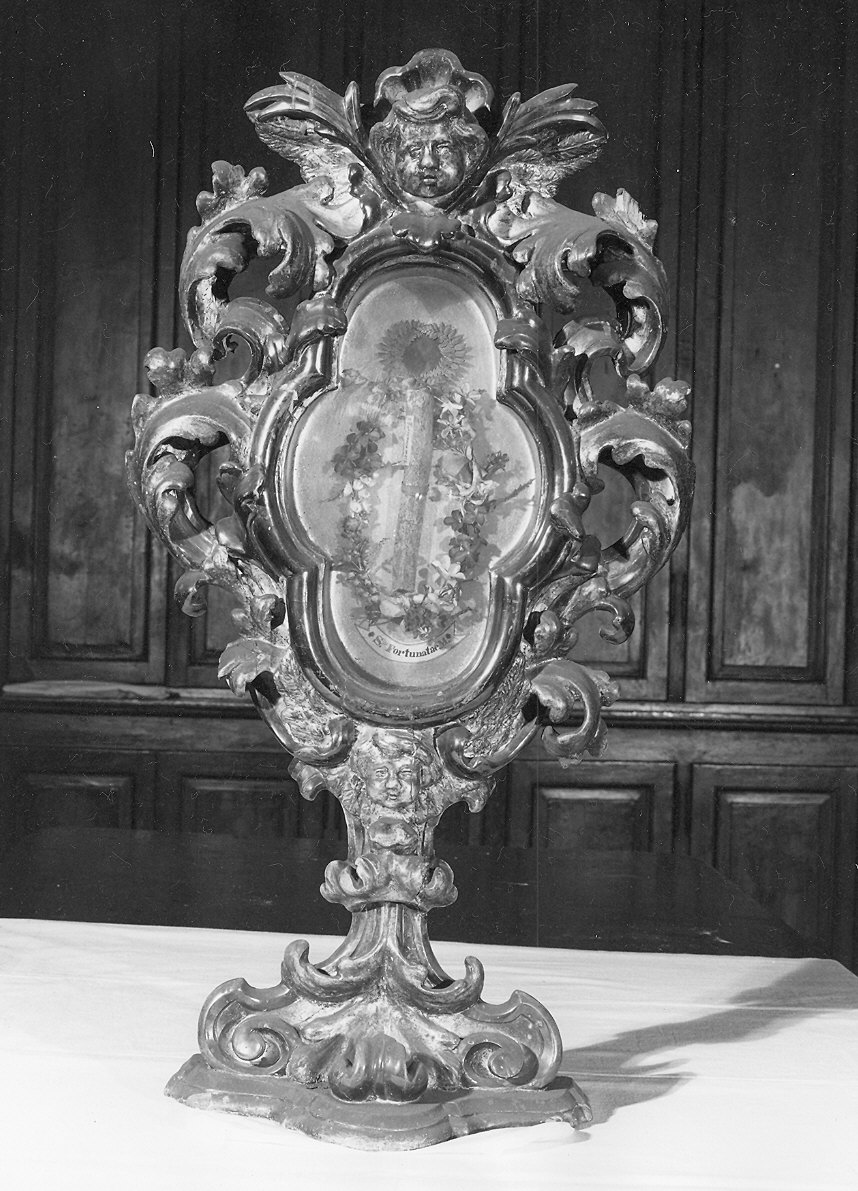 reliquiario - a ostensorio, serie - ambito piacentino (metà sec. XVII)