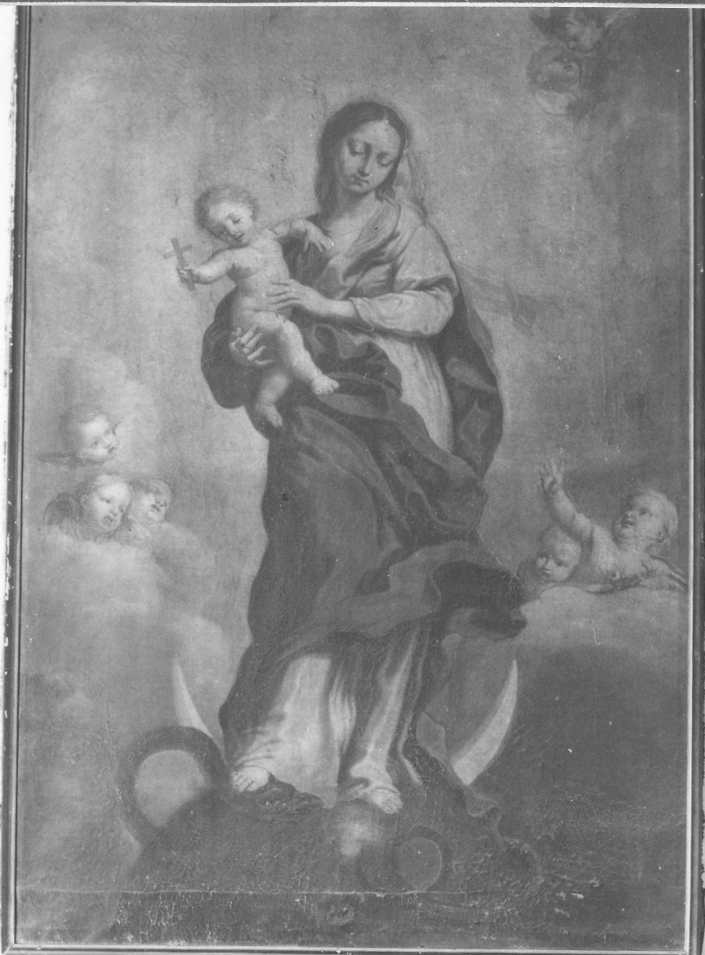 Madonna Immacolata con Bambino (dipinto) di De Longe Robert detto Fiammingo (attribuito) (sec. XVIII)